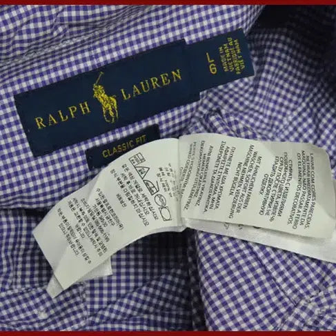 [BUNJANG] Ralph Lauren Purple Check Short Sleeve Shirt / 랄프로렌/보라색 체크 반팔남방/105사이즈/따봉구제(G-4)