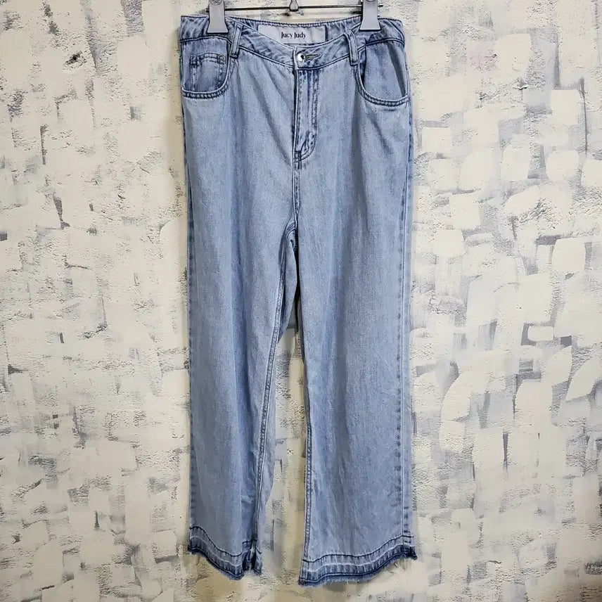 [BUNJANG] JUCY JUDY Denim Wide Pants / 쥬시쥬디 연청 데님 와이드 팬츠 28