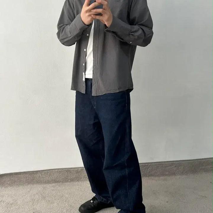 [BUNJANG] Christian Dior Chemise Cotton Shirt - Grey / 크리스찬 디올 슈미즈 코튼 셔츠 그레이