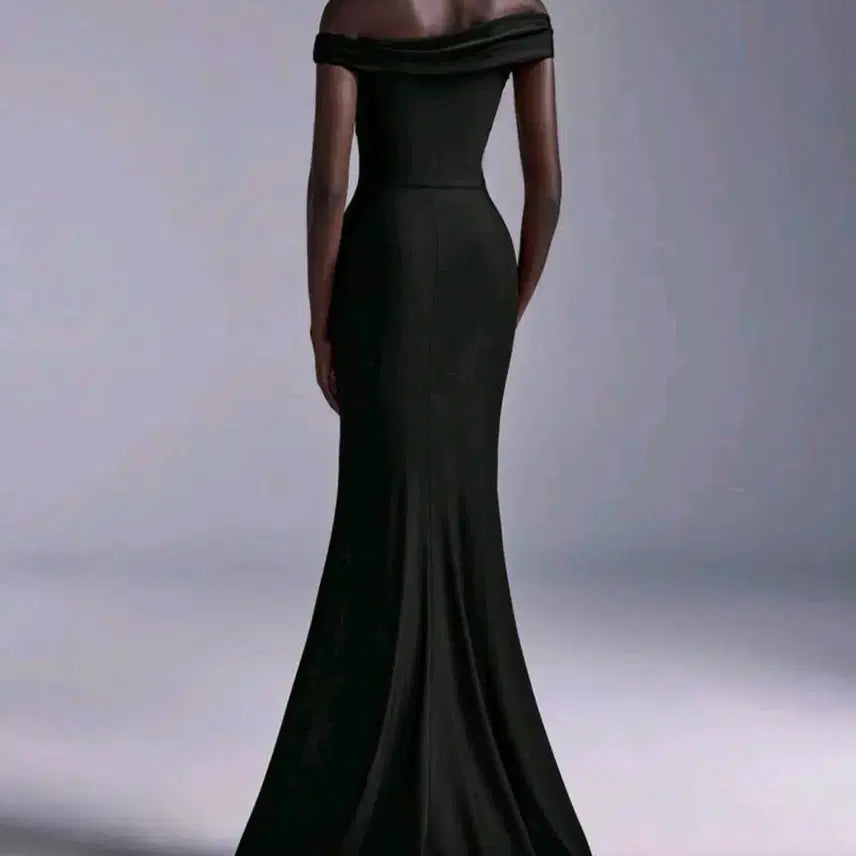 [BUNJANG] Black Off-Shoulder Mermaid Dress / 블랙 오프숄더 드레스 웨딩촬영 드레스 머메이드 드레스