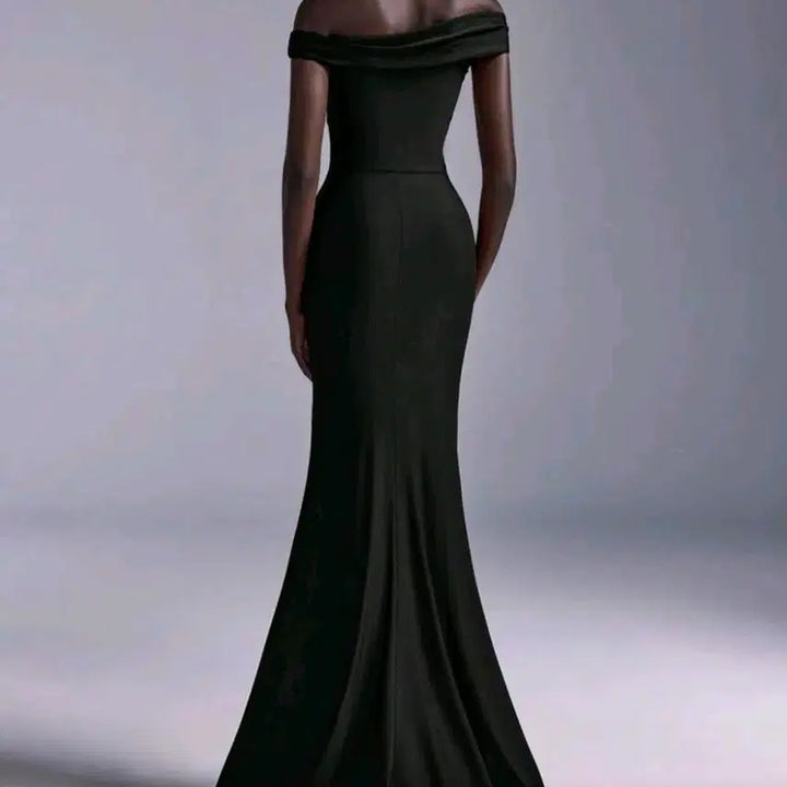[BUNJANG] Black Off-Shoulder Mermaid Dress / 블랙 오프숄더 드레스 웨딩촬영 드레스 머메이드 드레스