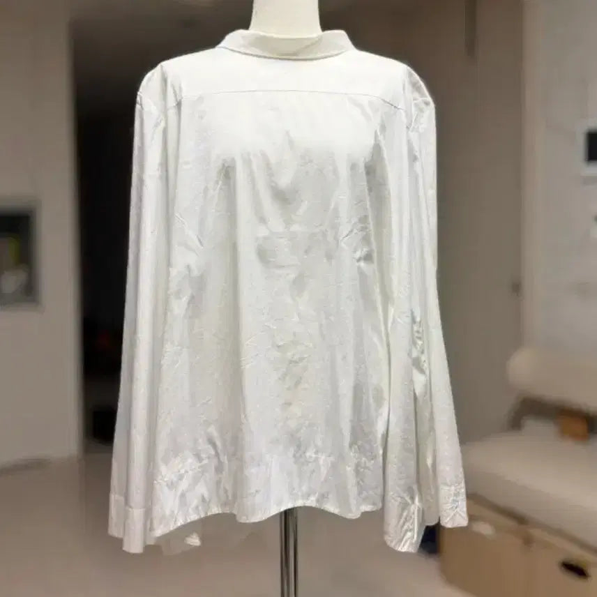 [BUNJANG] Cos White Cotton Ribbon Tie Blouse / Cos 흰색 코튼 리본타이 블라우스