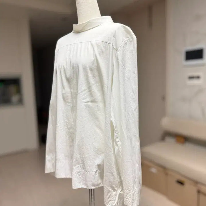 [BUNJANG] Cos White Cotton Ribbon Tie Blouse / Cos 흰색 코튼 리본타이 블라우스