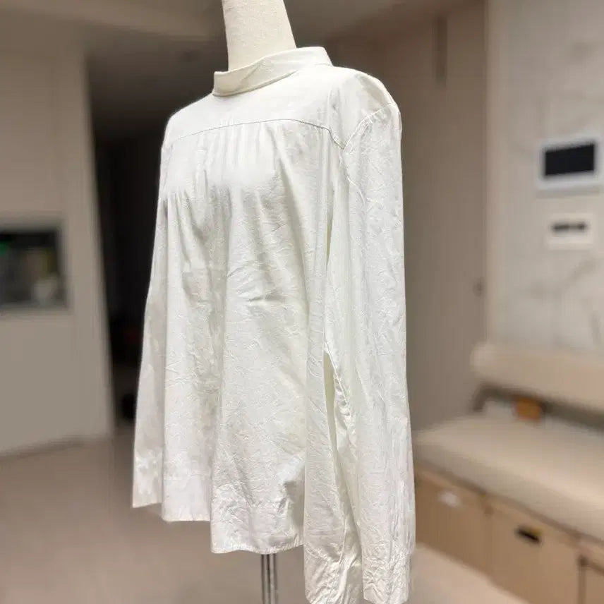 [BUNJANG] Cos White Cotton Ribbon Tie Blouse / Cos 흰색 코튼 리본타이 블라우스