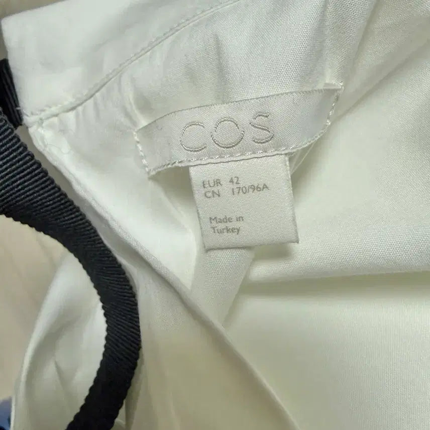 [BUNJANG] Cos White Cotton Ribbon Tie Blouse / Cos 흰색 코튼 리본타이 블라우스