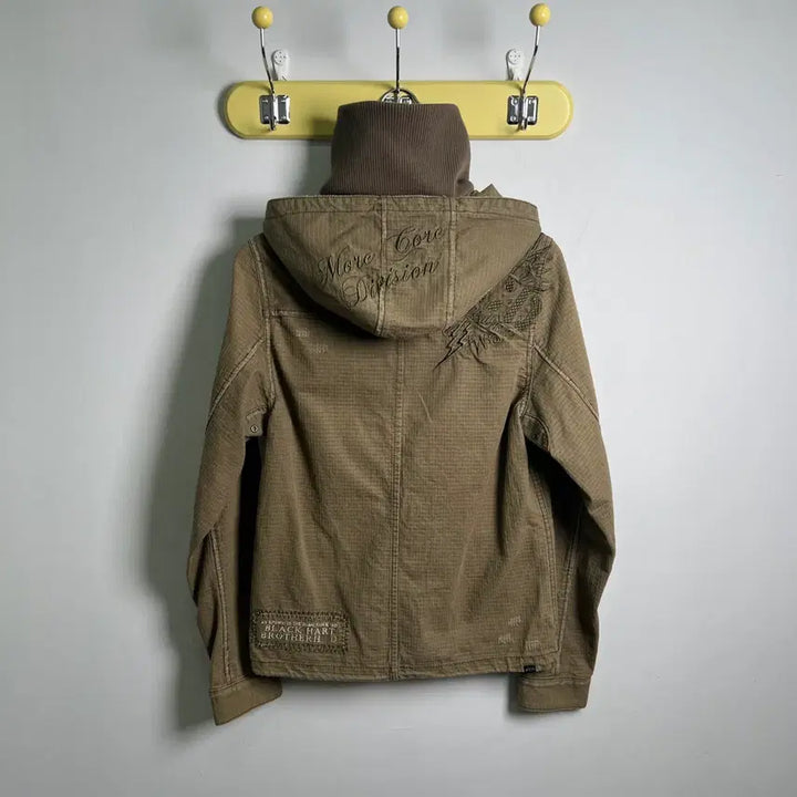 [BUNJANG] MCD Khaki Military Hooded Parka Jacket (Size S) / MCD 카키 밀리터리 후드 야상 자켓 S