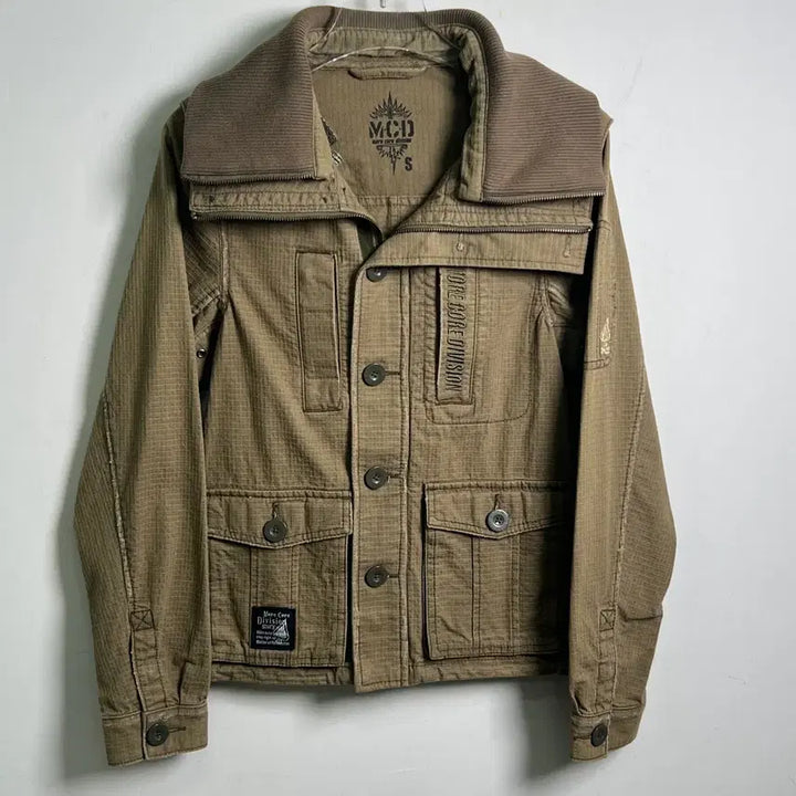 [BUNJANG] MCD Khaki Military Hooded Parka Jacket (Size S) / MCD 카키 밀리터리 후드 야상 자켓 S