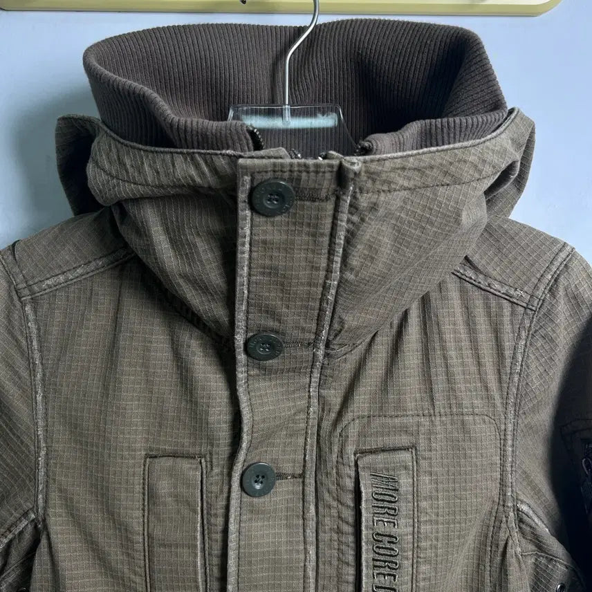 [BUNJANG] MCD Khaki Military Hooded Parka Jacket (Size S) / MCD 카키 밀리터리 후드 야상 자켓 S