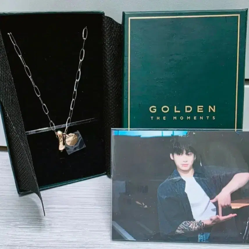 [BUNJANG] BTS Jungkook Exhibition Necklace + Gold Bar Bundle Set / 방탄소년단 BTS 정국 전시회 목걸이 + 정국 골드바 풀세트