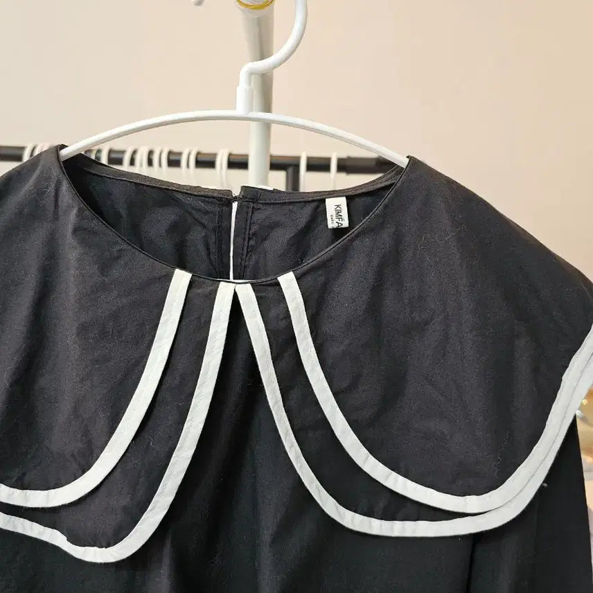[BUNJANG] Black Sailor Style Long Sleeve Blouse / 세라복 스타일 블랙 긴팔 블라우스