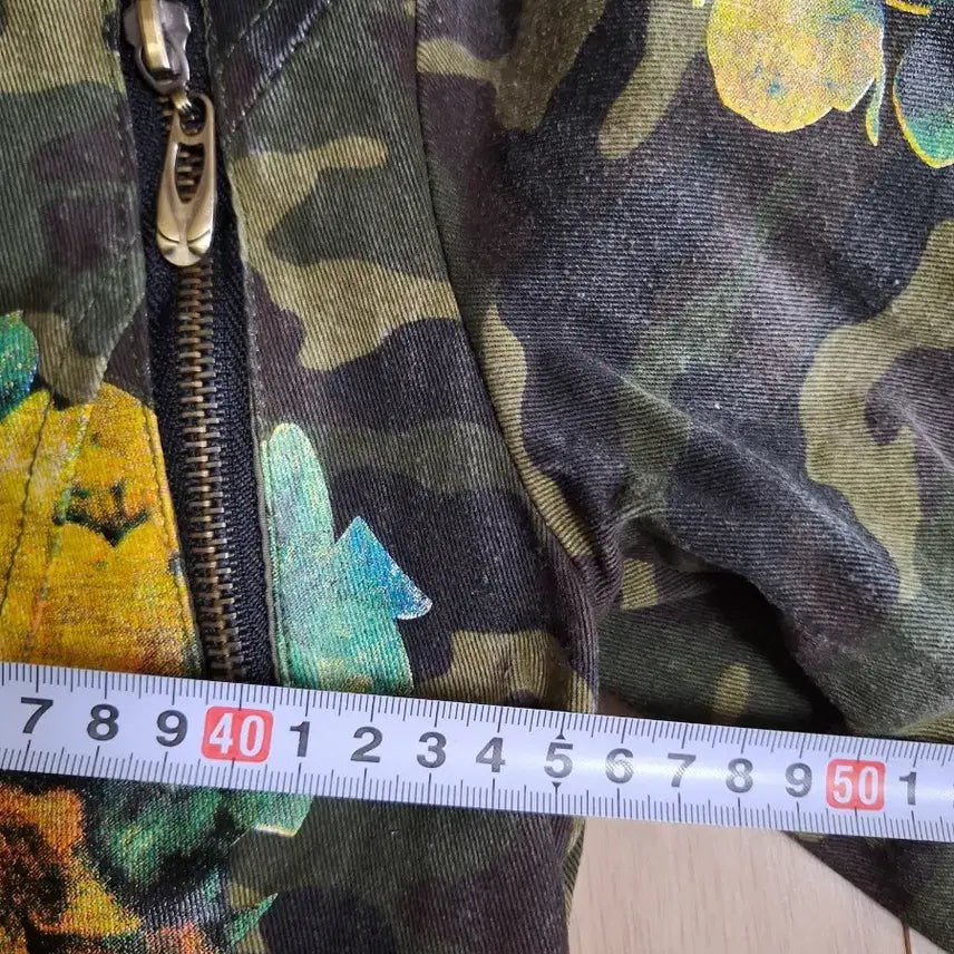 [BUNJANG] Camouflage Flower Printed Hooded Field Jacket / 카모플라쥬 플라워 후드 야상 점퍼