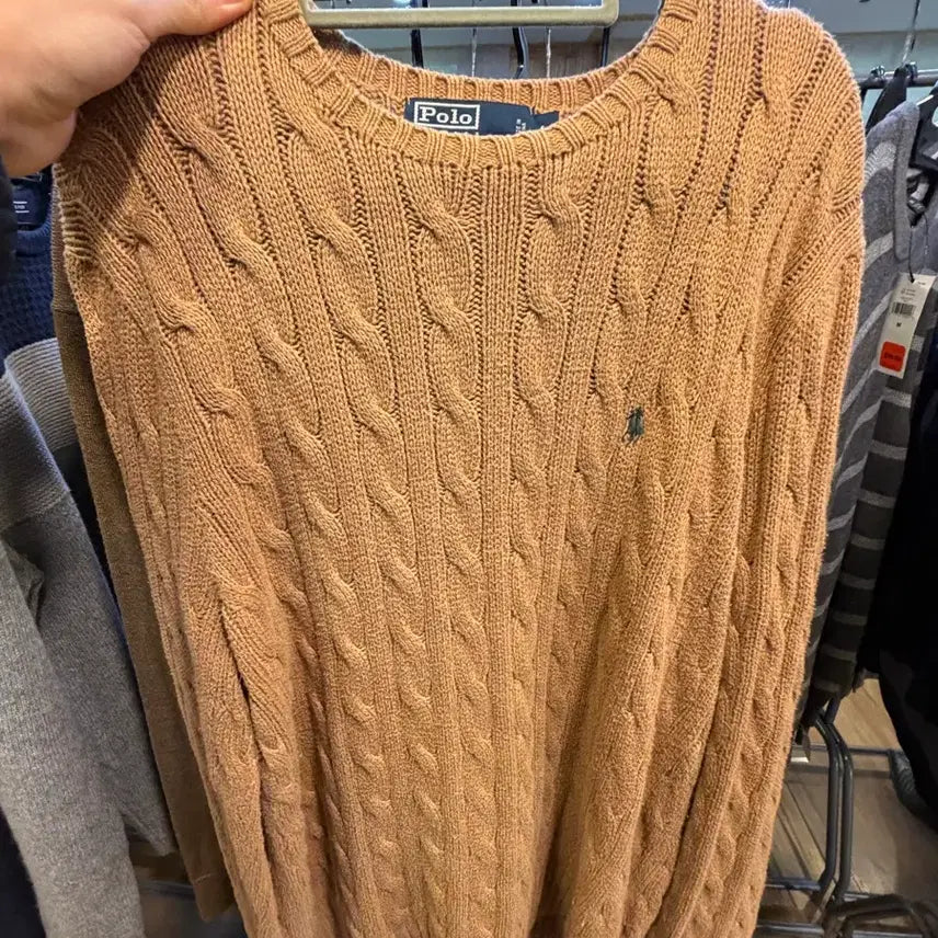 [BUNJANG] Polo Ralph Lauren Brown Cable Knit Sweater / 폴로 랄프로렌 브라운 케이블 니트
