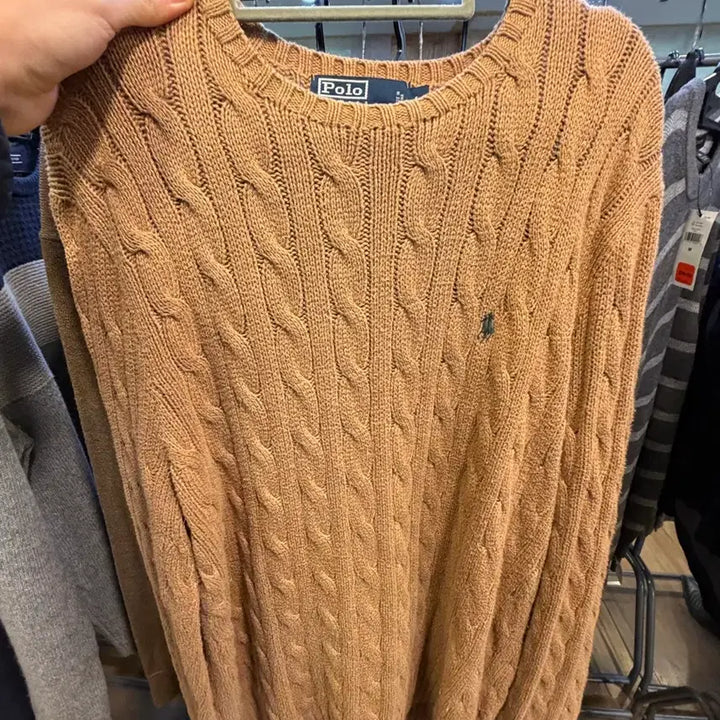 [BUNJANG] Polo Ralph Lauren Brown Cable Knit Sweater / 폴로 랄프로렌 브라운 케이블 니트