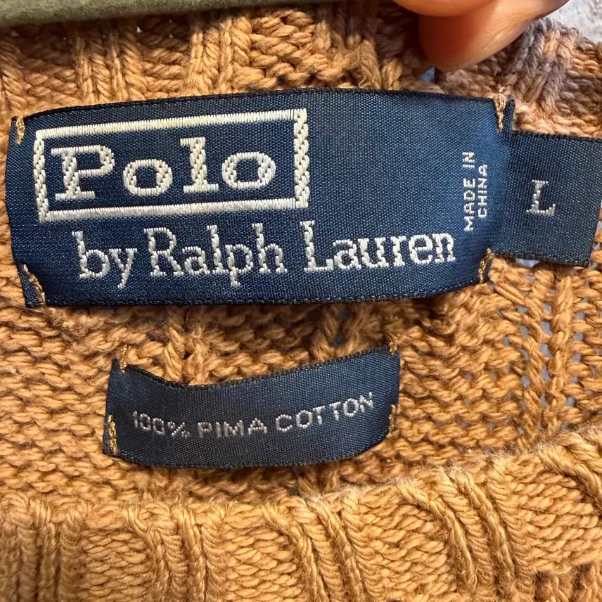 [BUNJANG] Polo Ralph Lauren Brown Cable Knit Sweater / 폴로 랄프로렌 브라운 케이블 니트