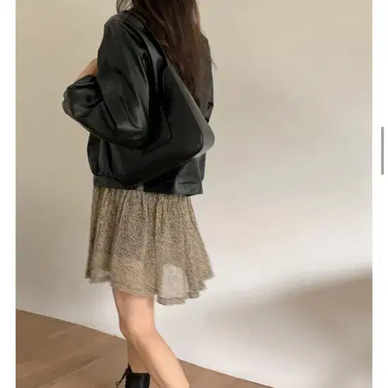 [SOLD OUT] 쇼퍼랜드 레오파드 쉬폰 미니 원피스 카키 (새상품)