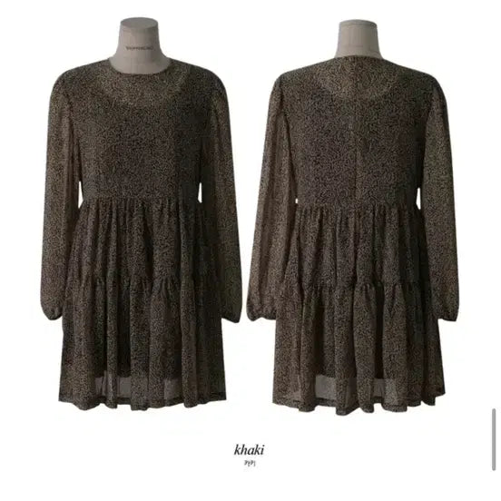 [SOLD OUT] 쇼퍼랜드 레오파드 쉬폰 미니 원피스 카키 (새상품)