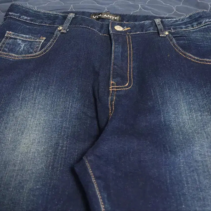 [BUNJANG] Volante Premium Silver Tab Denim Pants / 볼란테 프리미엄 백포켓 실버탭 데미지 워싱 데님팬츠 블루 (32)