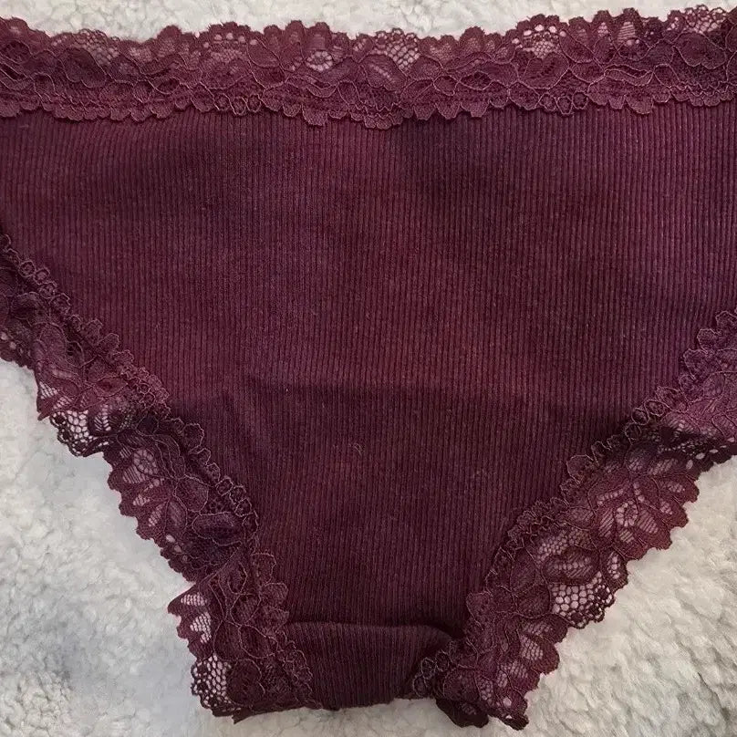 [BUNJANG] Lace Trim Burgundy Women&