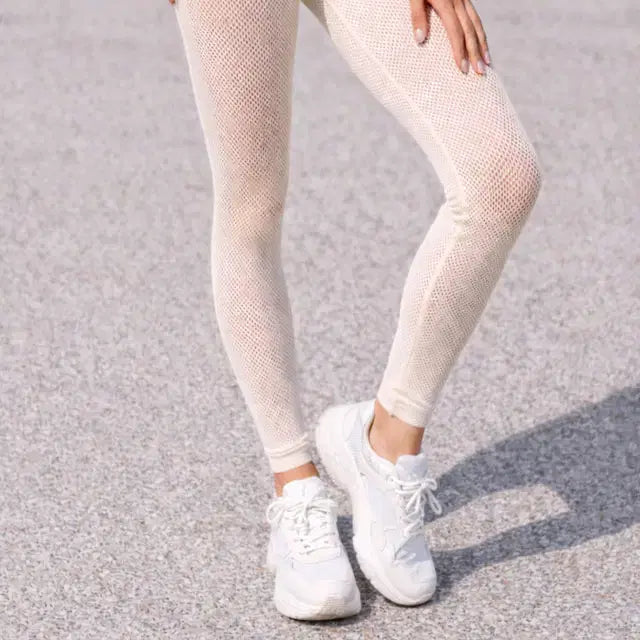 [BUNJANG] Sse Shop ST172 Color Mesh Leggings Ivory / 쎄샵 ST172 컬러망사 레깅스 아이보리 FREE4455-1개
