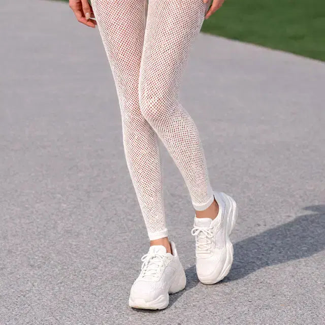 [BUNJANG] Sse Shop ST172 Color Mesh Leggings Ivory / 쎄샵 ST172 컬러망사 레깅스 아이보리 FREE4455-1개