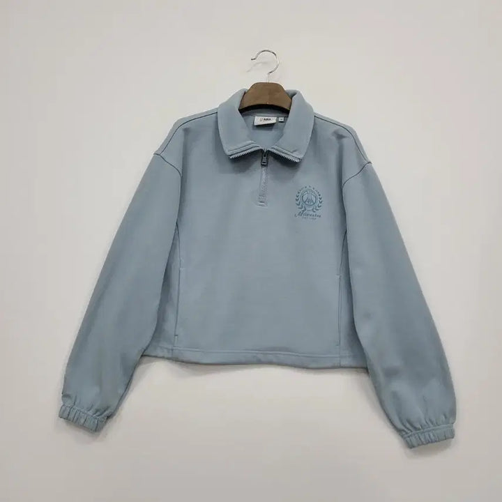 [BUNJANG] NBA Alice Crop Half-Zip Sweatshirt / NBA 반집업 크롭 맨투맨 블루/XS/앨리스/643