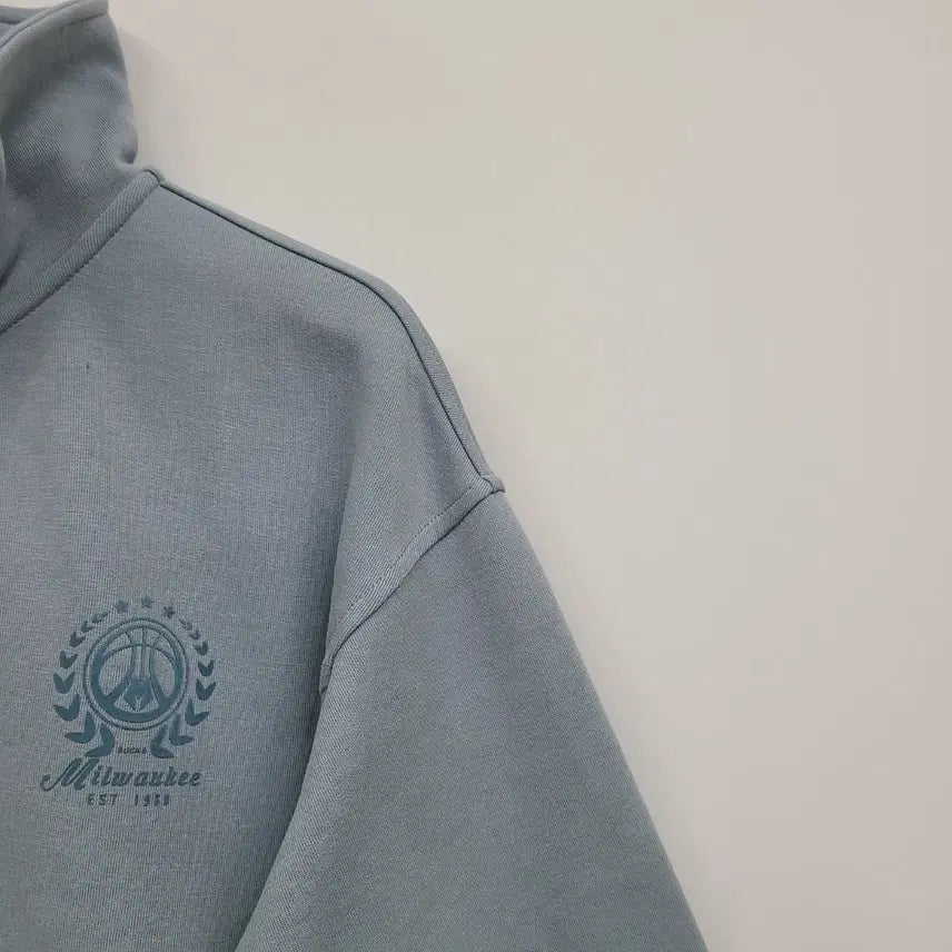 [BUNJANG] NBA Alice Crop Half-Zip Sweatshirt / NBA 반집업 크롭 맨투맨 블루/XS/앨리스/643