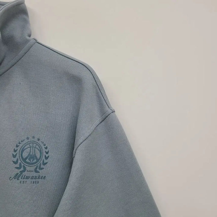 [BUNJANG] NBA Alice Crop Half-Zip Sweatshirt / NBA 반집업 크롭 맨투맨 블루/XS/앨리스/643