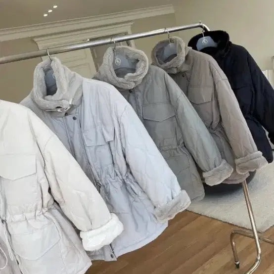 [BUNJANG] Songlabel Invincible Mink Parka Padding New Product / 쏭라벨 무적 밍크 야상패딩 새제품