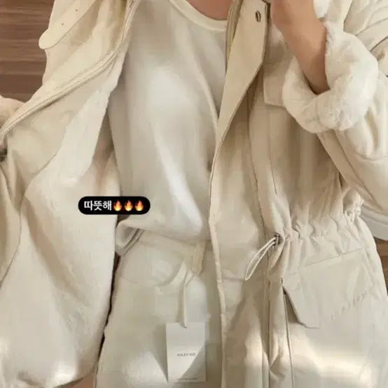 [BUNJANG] Songlabel Invincible Mink Parka Padding New Product / 쏭라벨 무적 밍크 야상패딩 새제품