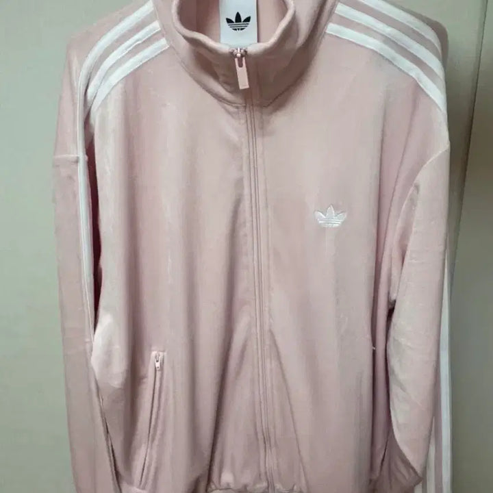 [BUNJANG] Adidas Pink Velvet Track Top / 새상품 아디다스 핑크 벨벳 트랙탑 딸기우유