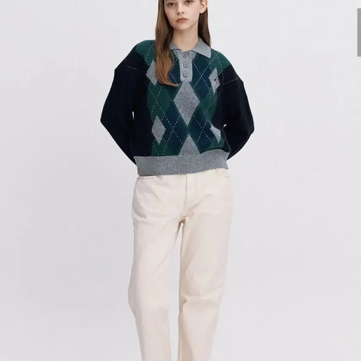 [BUNJANG] Kangol Argyle Polo Knit / 캉골 아가일 폴로 니트