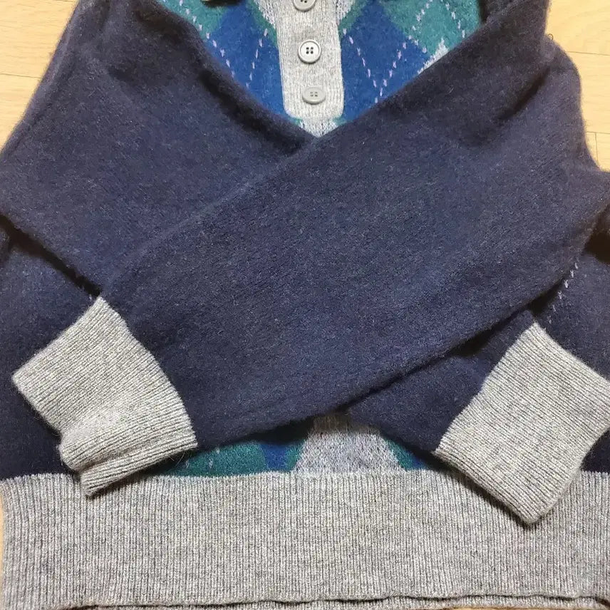 [BUNJANG] Kangol Argyle Polo Knit / 캉골 아가일 폴로 니트