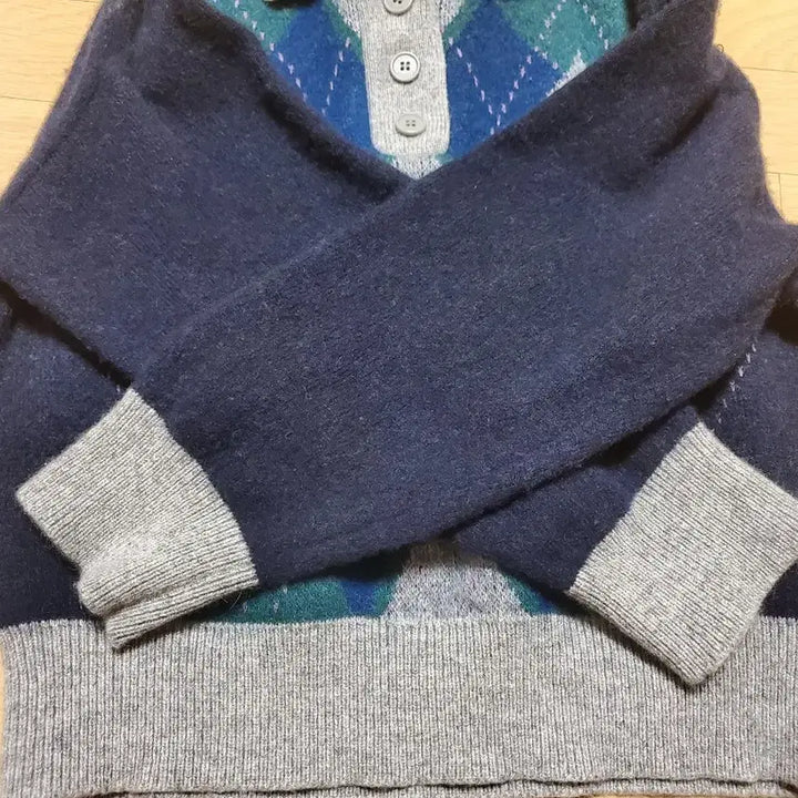 [BUNJANG] Kangol Argyle Polo Knit / 캉골 아가일 폴로 니트