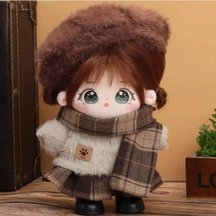 [BUNJANG] Mocadol 10cm Doll Outfit Set / 모카돌 10cm솜인형옷 뽀송베레모 스웨터 치마 목도리 양도