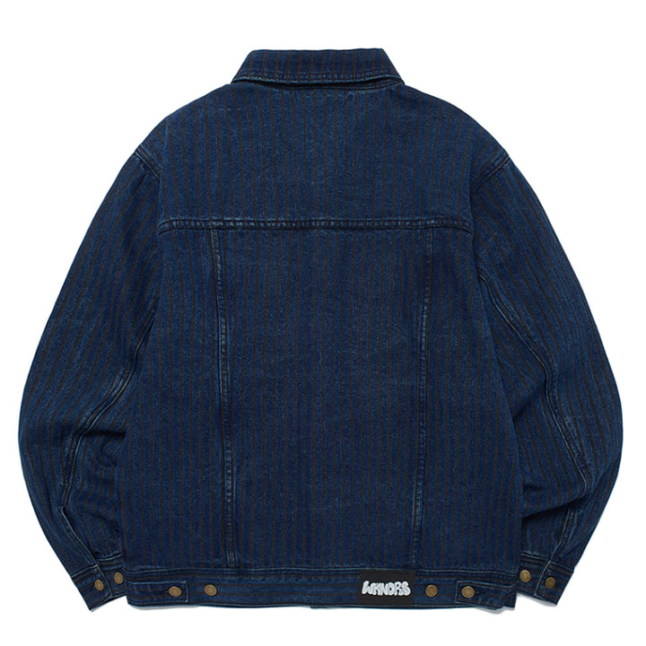 [BUNJANG] Weeekenders Stripe Denim Trucker Jacket / 위캔더스 스트라이프 데님 트러커 자켓
