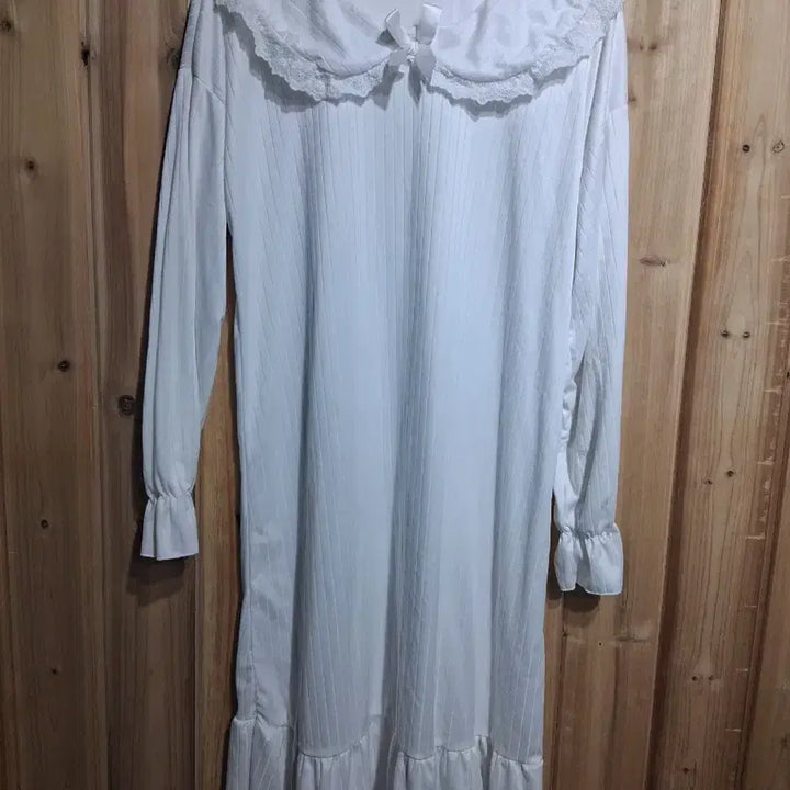 [BUNJANG] White Lace Collar Long Innerwear / 레이스 카라 롱  화이트(잠옷)