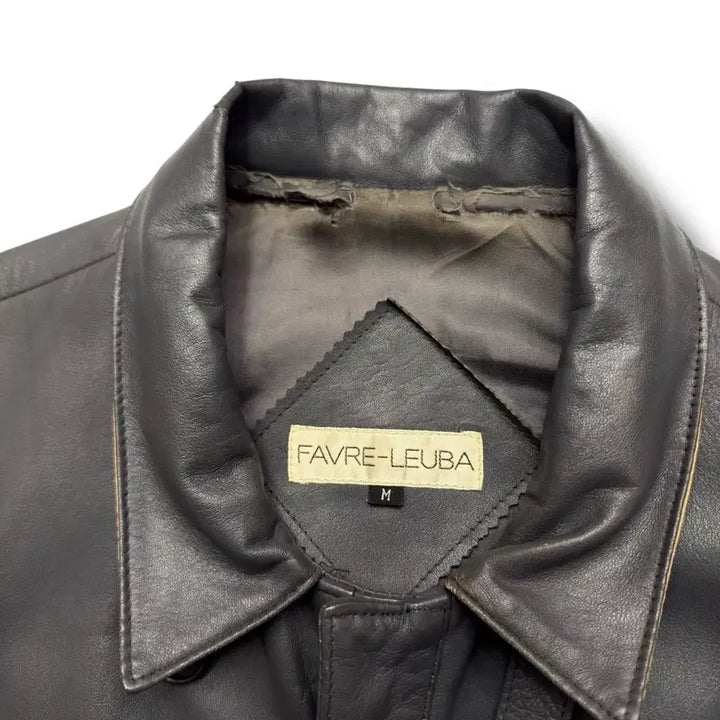 [BUNJANG] Vintage Real Leather Sheepskin Sport Jacket / 80-90s 리얼레더 쉽스킨 양가죽 스포츠자켓 블루종
