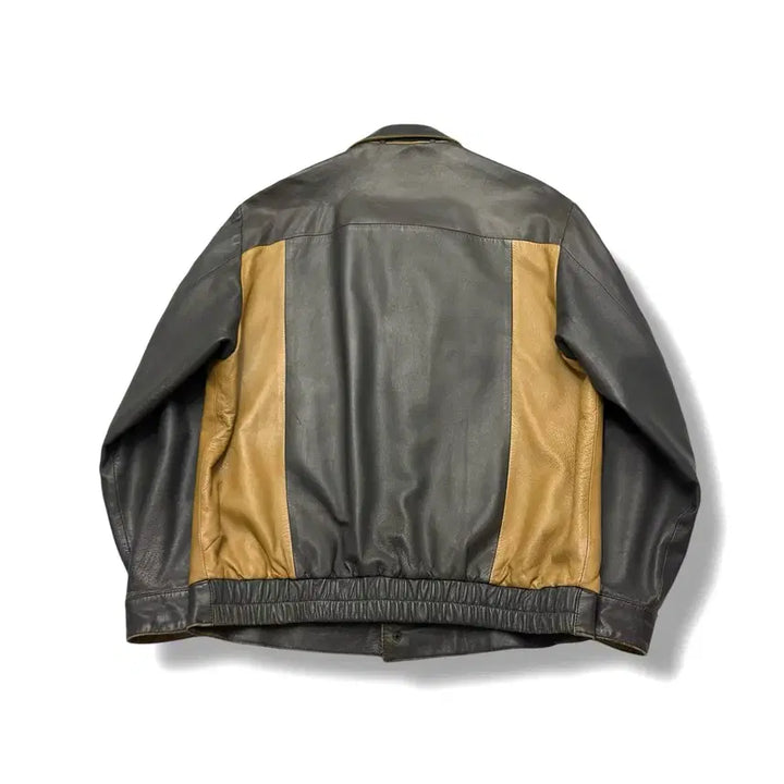 [BUNJANG] Vintage Real Leather Sheepskin Sport Jacket / 80-90s 리얼레더 쉽스킨 양가죽 스포츠자켓 블루종