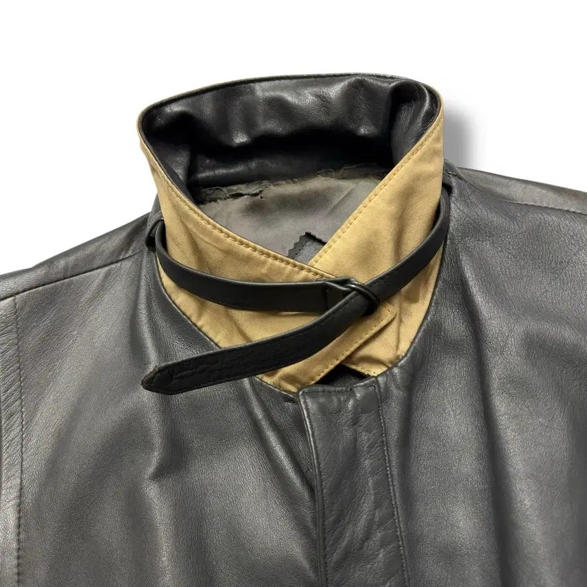 [BUNJANG] Vintage Real Leather Sheepskin Sport Jacket / 80-90s 리얼레더 쉽스킨 양가죽 스포츠자켓 블루종