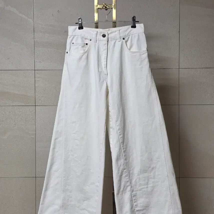 [BUNJANG] PORTS 1961 White Wide Denim Pants / PORTS 1961 화이트 와이드 데님