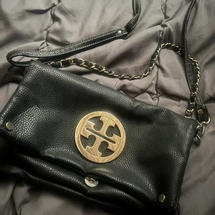 [BUNJANG] Tory Burch Black Leather Chain Crossbody Bag / 토리버치 블랙 가죽 체인 크로스백