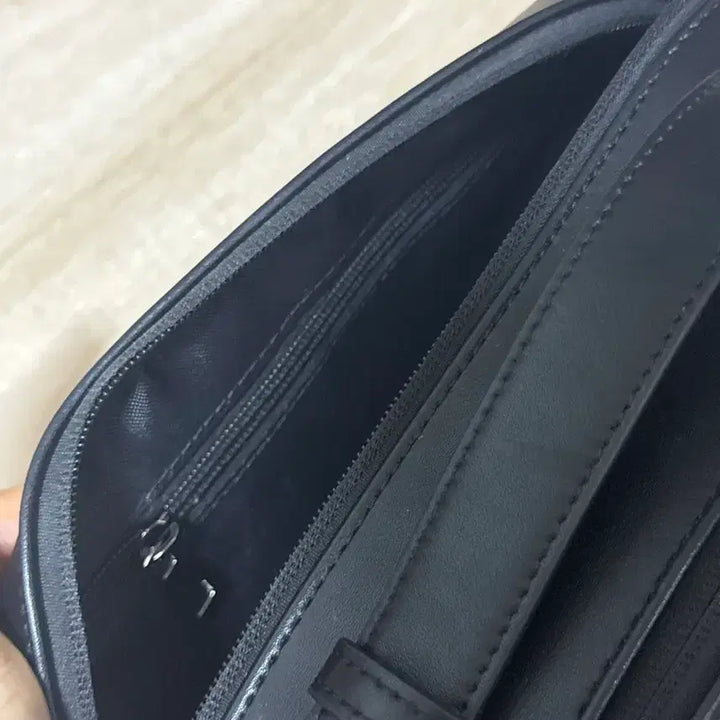 [BUNJANG] Mookle Golf Pouch Bag Black Leather / 골프 파우치백 블랙