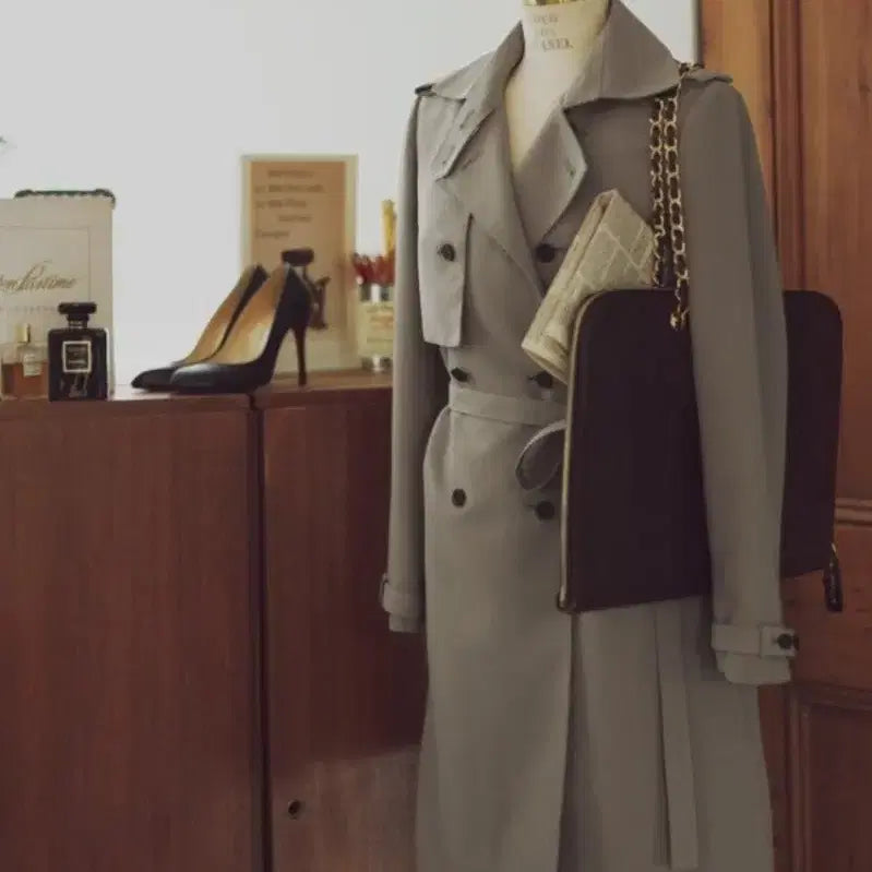 [BUNJANG] Milkcocoa Berlin Trench Coat (Pink) / 쇼핑몰 밀크코코아 베를린 트렌치코트 핑크 색상