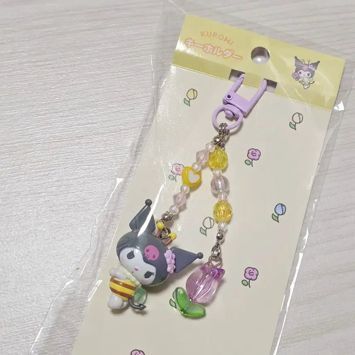 [BUNJANG] Sanrio Kuromi Honeybee Flower Keychain / (당일발송) 산리오 꽃사랑 꿀벌 쿠로미 키링