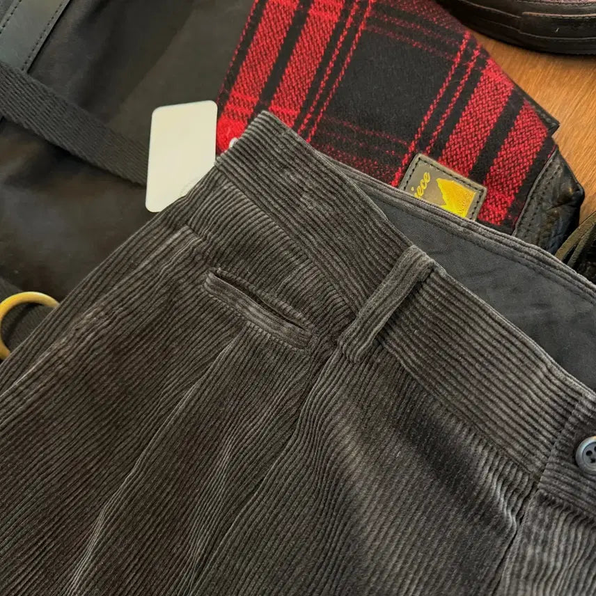 [BUNJANG] 90s Issey Miyake Cotton Label Charcoal Grey Corduroy Pants / 90S 이세이미야케 코튼라벨 차콜 그레이 코듀로이 팬츠 바지 34
