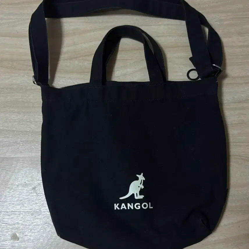 [BUNJANG] Kangol Black Canvas Tote Bag Shoulder Bag / 캉골 블랙 캔버스 토트백 숄더백
