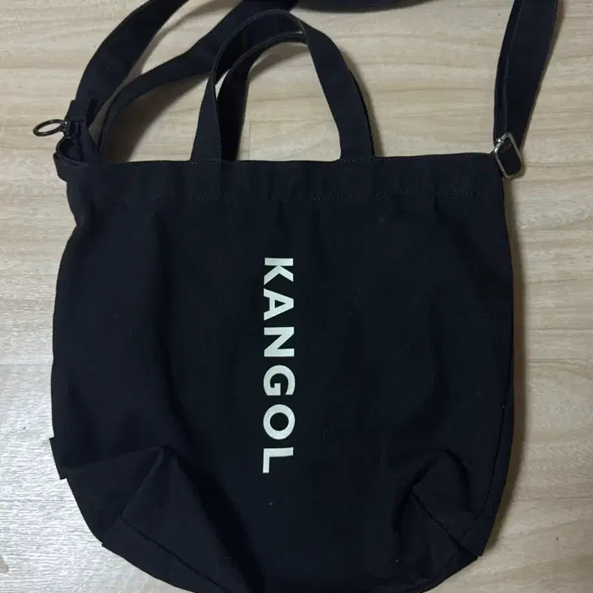 [BUNJANG] Kangol Black Canvas Tote Bag Shoulder Bag / 캉골 블랙 캔버스 토트백 숄더백