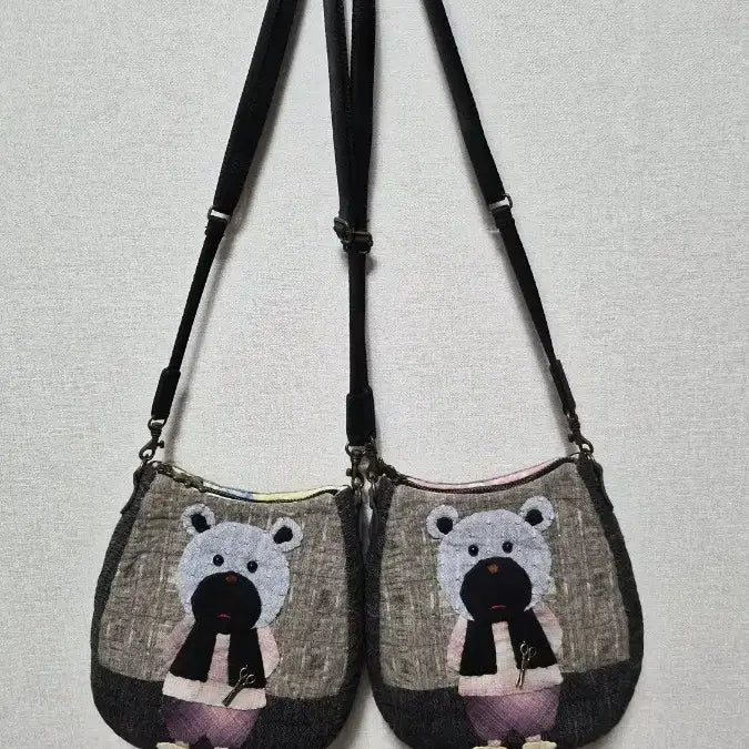 [BUNJANG] Handmade Bear Crossbody Bag / 핸드메이드 곰돌이 크로스백 가방