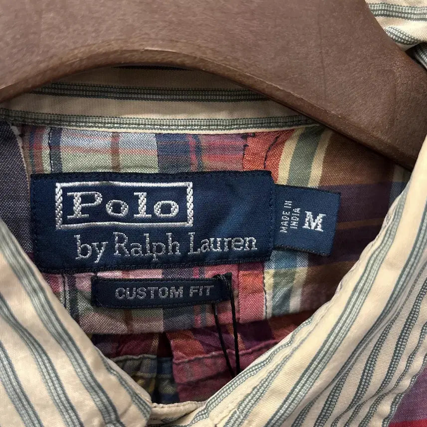[BUNJANG] Polo Ralph Lauren Indian Madras Patchwork Button-Down Shirt / 90s 폴로 랄프로렌 인디언 마드라스 패치워크 버튼다운 셔츠 N876