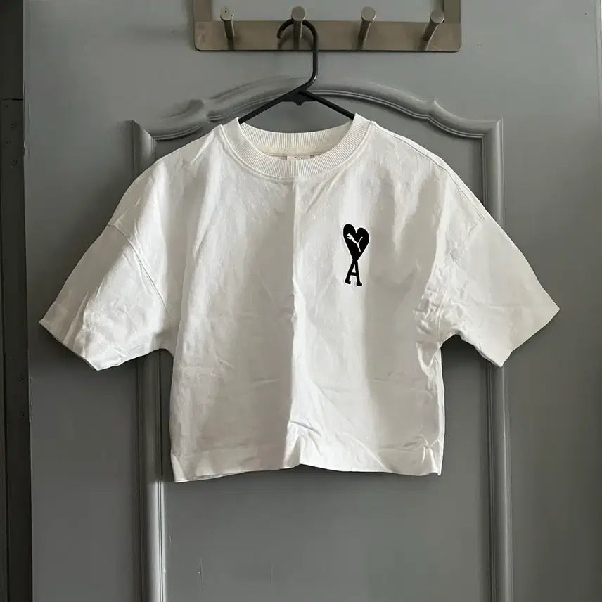 [BUNJANG] Ami Puma 22FW Crop T-shirt (White) - XS / 아미 x 퓨마 22FW 크롭반팔 xs사이즈